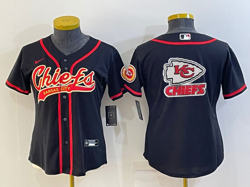 Youth Kansas City Chiefs Black Team Big Logo With Patch Cool Base Stitched Baseball Jersey Youth Kansas City Chiefs Black Team Big Logo With Patch Cool Base Stitched Baseball Jersey