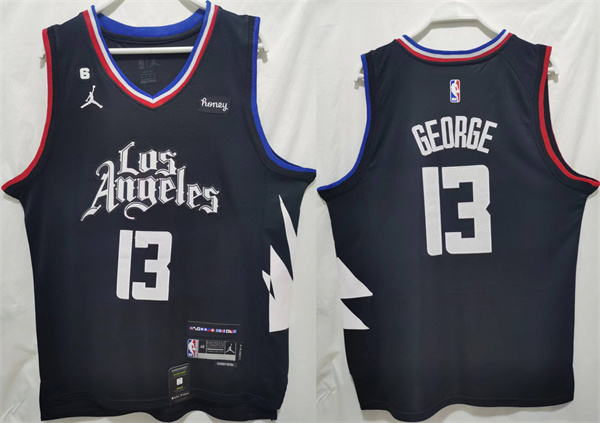 Men's Los Angeles Clippers #13 Paul George Black Stitched Jersey Men's Los Angeles Clippers #13 Paul George Black Stitched Jersey