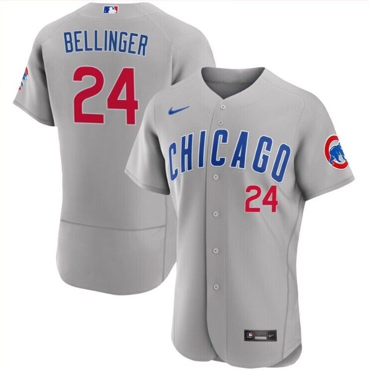 Men's Chicago Cubs #24 Cody Bellinger Grey Flex Base Stitched Baseball Jersey Men's Chicago Cubs #24 Cody Bellinger Grey Flex Base Stitched Baseball Jersey