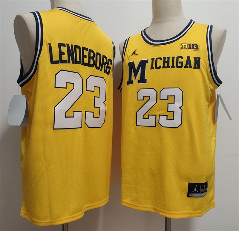 Men's Michigan Wolverines #23 Yaxel Lendeborg Yellow 2026 Vapor Limited Stitched Football Jersey Men's Michigan Wolverines #23 Yaxel Lendeborg Yellow 2026 Vapor Limited Stitched Football Jersey