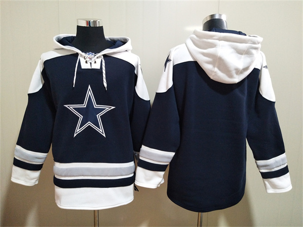 Men's Dallas Cowboys Blank Navy Ageless Must-Have Lace-Up Pullover Hoodie Men's Dallas Cowboys Blank Navy Ageless Must-Have Lace-Up Pullover Hoodie