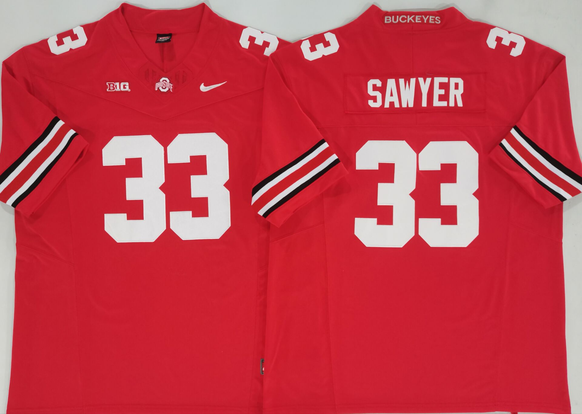 Men's Ohio State Buckeyes #33 Jack Sawyer Red 2025 F.U.S.E. Limited Stitched Jersey Men's Ohio State Buckeyes #33 Jack Sawyer Red 2025 F.U.S.E. Limited Stitched Jersey