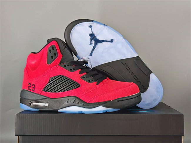 Women's Running Weapon Air Jordan 5 Red Shoes 034