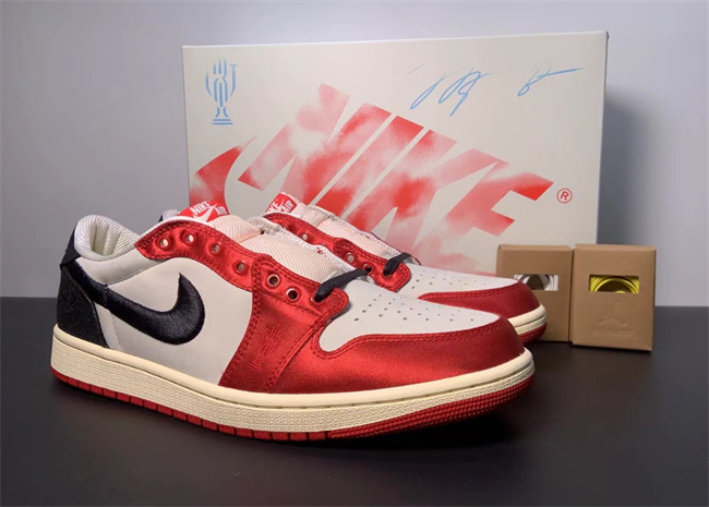 Men's Running Weapon Air Jordan 1 Red/Black/White Shoes 0594