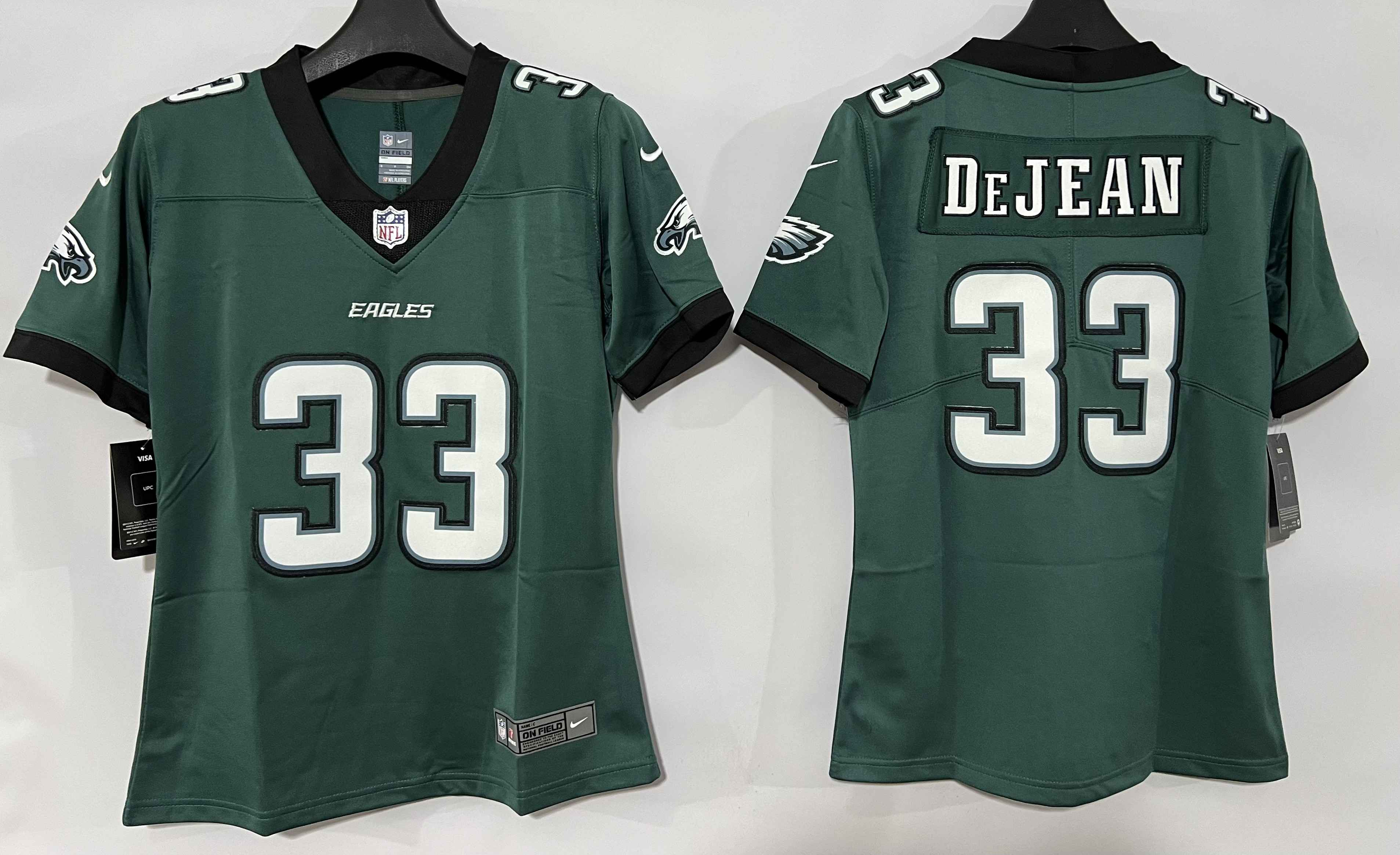 Women's Philadelphia Eagles #33 Cooper DeJean Green New Vapor Untouchable Limited Stitched Football Jersey(Run Small) Women's Philadelphia Eagles #33 Cooper DeJean Green New Vapor Untouchable Limited Stitched Football Jersey(Run Small)