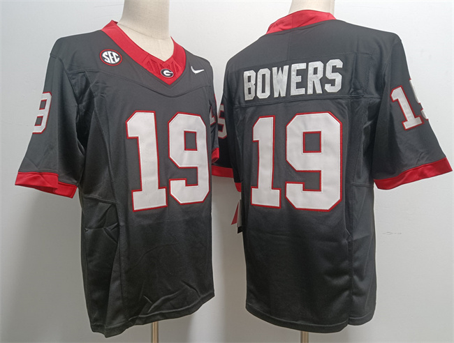 Georgia Bulldogs #19 Brock Bowers Black Stitched Jersey Georgia Bulldogs #19 Brock Bowers Black Stitched Jersey