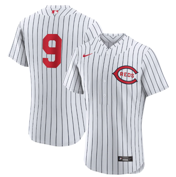 Men's Cincinnati Reds #9 Mike Moustakas 2022 White Field Of Dreams Stitched Baseball Jersey Men's Cincinnati Reds #9 Mike Moustakas 2022 White Field Of Dreams Stitched Baseball Jersey