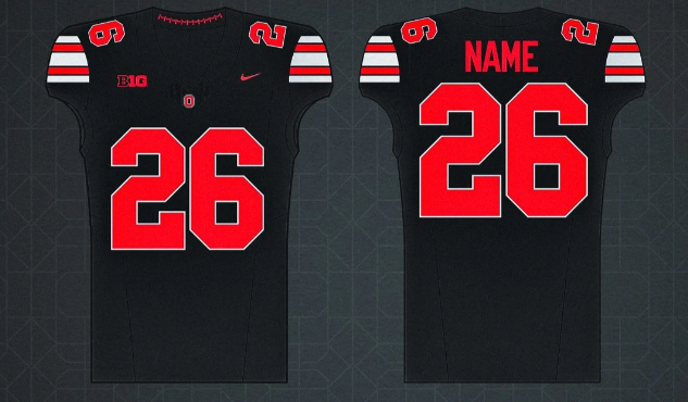 Men's Ohio State Buckeyes Custom Black 2026 Blackout Football Jersey