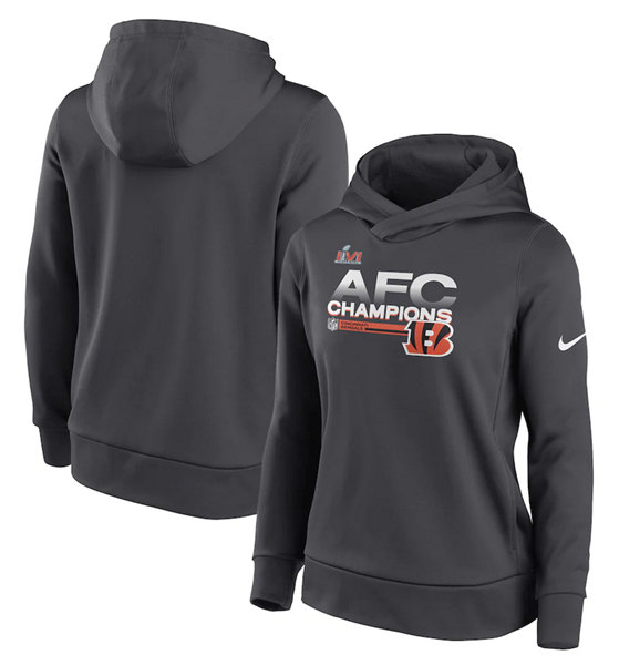 Women's Cincinnati Bengals 2022 Black AFC Champions Pullover Hoodie(Run Small) Women's Cincinnati Bengals 2022 Black AFC Champions Pullover Hoodie(Run Small)
