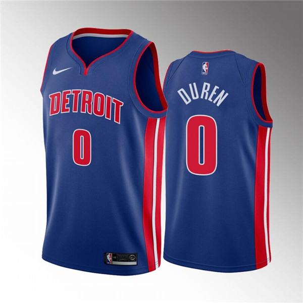 Men's Detroit Pistons #0 Jalen Duren 2020-21 Blue Icon Edition Stitched Jersey Men's Detroit Pistons #0 Jalen Duren 2020-21 Blue Icon Edition Stitched Jersey