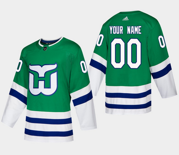 Men's Carolina Hurricanes Custom Green Stitched Jersey Men's Carolina Hurricanes Custom Green Stitched Jersey