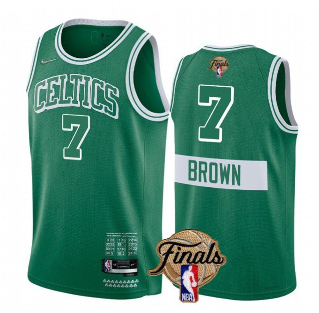 Men's Boston Celtics #7 Jaylen Brown 2022 Green NBA Finals Stitched Jersey Men's Boston Celtics #7 Jaylen Brown 2022 Green NBA Finals Stitched Jersey