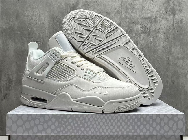 Men's Hot Sale Running weapon Air Jordan 4 White Shoes 0252