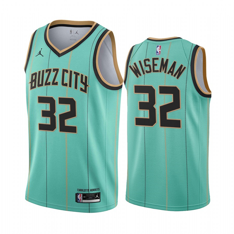 Men's Charlotte Hornets #32 James WisemanTeal Icon Edition Swingman Stitched Jersey Men's Charlotte Hornets #32 James WisemanTeal Icon Edition Swingman Stitched Jersey