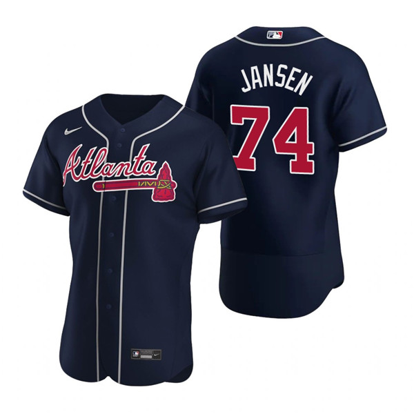 Men's Atlanta Braves #74 Kenley Jansen Navy Flex Base Stitched Baseball Jersey Men's Atlanta Braves #74 Kenley Jansen Navy Flex Base Stitched Baseball Jersey
