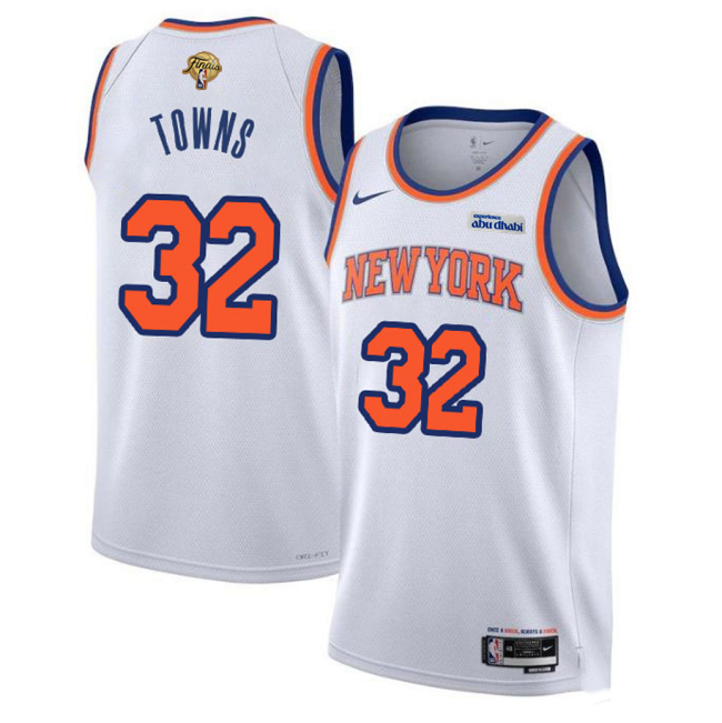 Men's New Yok Knicks #32 Karl-Anthony Towns White Association Edition Swingman Stitched Basketball Jersey Men's New Yok Knicks #32 Karl-Anthony Towns White Association Edition Swingman Stitched Basketball Jersey