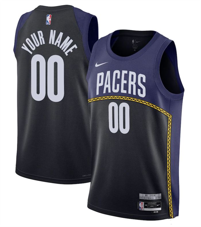Men's Indiana Pacers Active Player Custom Navy/Black 2022/23 City Edition Stitched NBA Jersey Men's Indiana Pacers Active Player Custom Navy/Black 2022/23 City Edition Stitched NBA Jersey