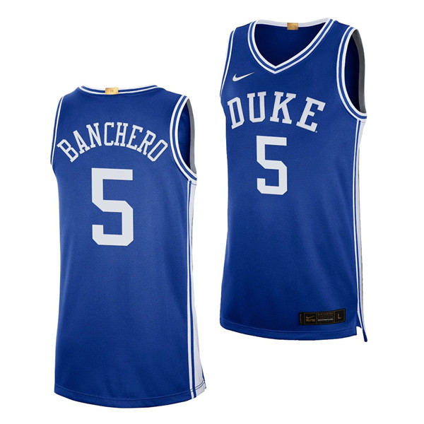 Men's Duke Blue Devils #5 Paolo Banchero Royal 2021-22 College Basketball Stitched NCAA Jersey Men's Duke Blue Devils #5 Paolo Banchero Royal 2021-22 College Basketball Stitched NCAA Jersey