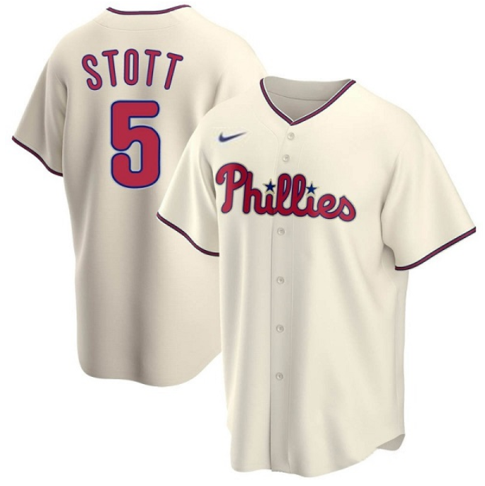 Youth Philadelphia Phillies #5 Bryson Stott Cream Cool Base Stitched Baseball Jersey Youth Philadelphia Phillies #5 Bryson Stott Cream Cool Base Stitched Baseball Jersey