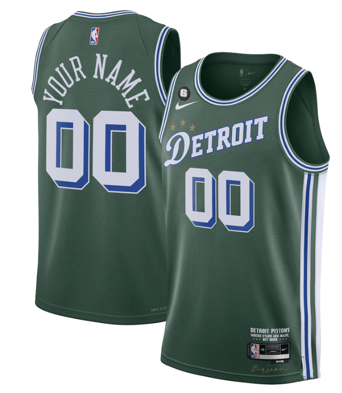 Men's Detroit Pistons Active Player Custom Green 2022/23 City Edition With NO.6 Patch Stitched Jersey Men's Detroit Pistons Active Player Custom Green 2022/23 City Edition With NO.6 Patch Stitched Jersey