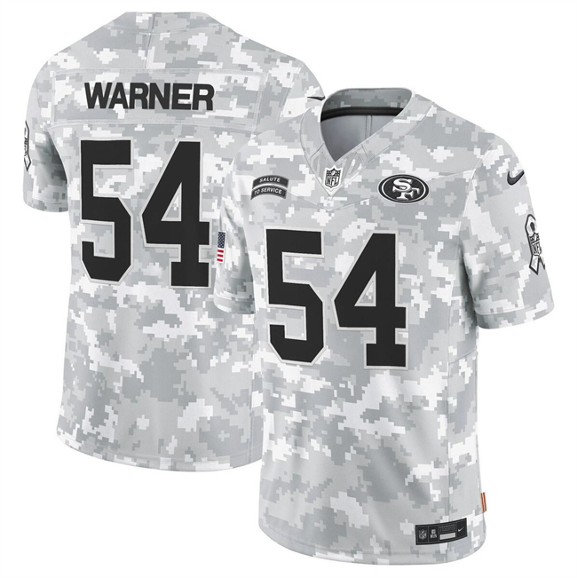 Youth San Francisco 49ers #54 Fred Warner 2024 F.U.S.E Arctic Camo Salute to Service Limited Stitched Football Jersey