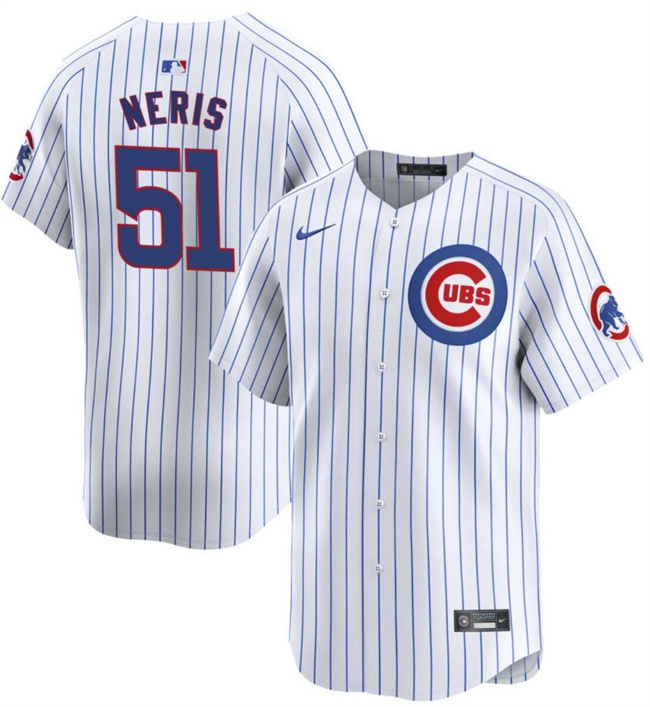 Men's Chicago Cubs #51 Héctor Neris White Flex Base Stitched Baseball Jersey Men's Chicago Cubs #51 Héctor Neris White Flex Base Stitched Baseball Jersey
