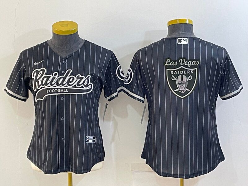 Youth Las Vegas Raiders Black Team Big Logo With Patch Cool Base Stitched Baseball Jersey Youth Las Vegas Raiders Black Team Big Logo With Patch Cool Base Stitched Baseball Jersey