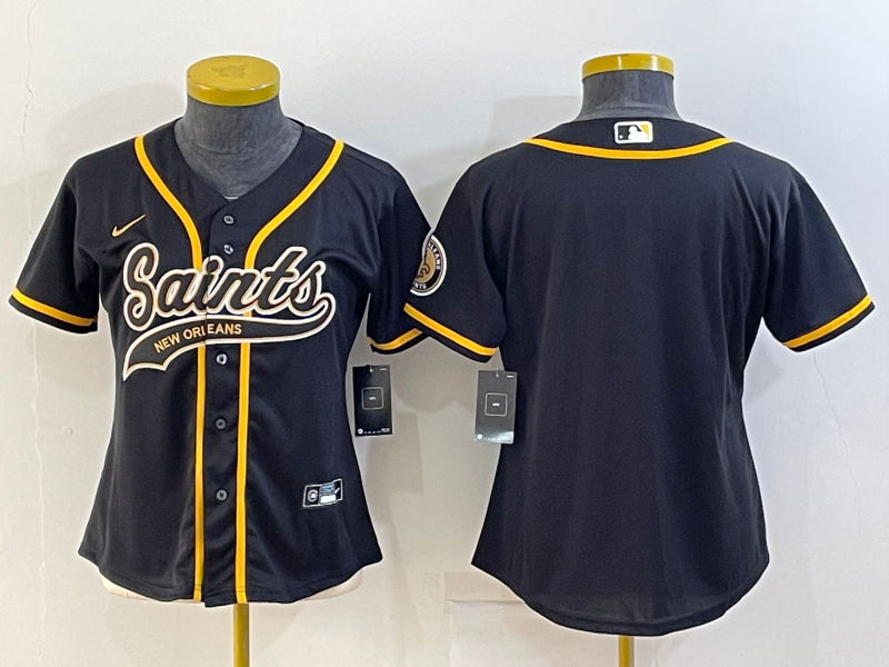 Youth New Orleans Saints Blank Black With Patch Cool Base Stitched Baseball Jersey Youth New Orleans Saints Blank Black With Patch Cool Base Stitched Baseball Jersey