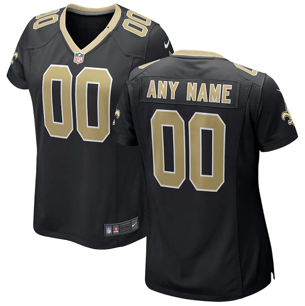 Women's New Orleans Saints Customized Black Stitched Game Jersey(Run Small) Women's New Orleans Saints Customized Black Stitched Game Jersey(Run Small)