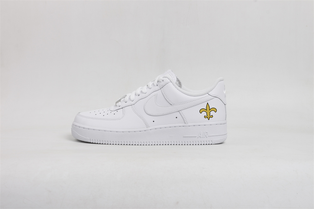 Men's New Orleans Saints Air Force 1 Low White Shoes 001 Men's New Orleans Saints Air Force 1 Low White Shoes 001
