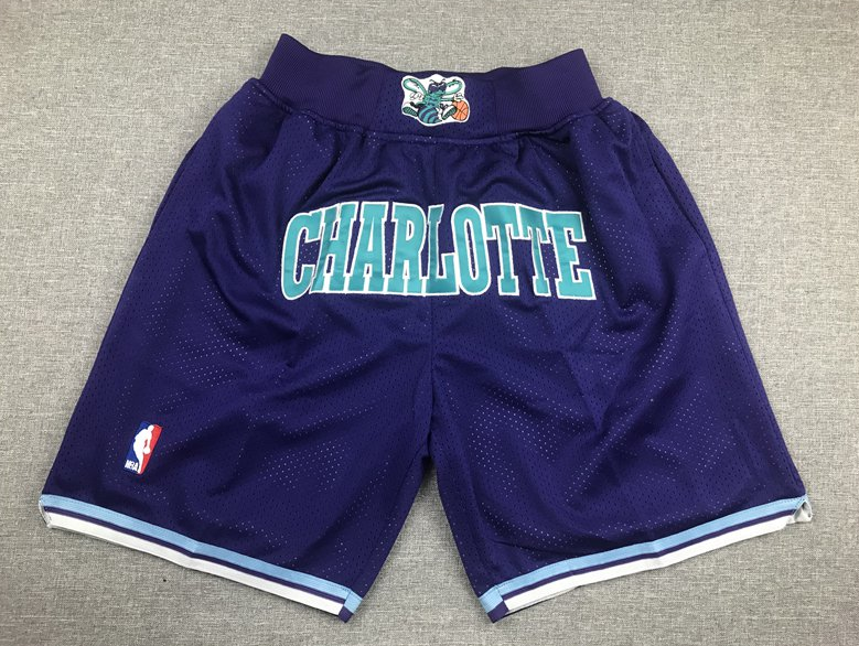 Men's Charlotte Hornets Purple Swingman Basketball Shorts Men's Charlotte Hornets Purple Swingman Basketball Shorts