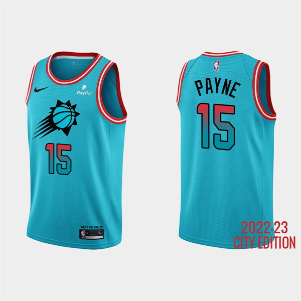 Men's Phoenix Suns #15 Cameron Payne 2022-23 Blue City Edition Stitched Basketball Jersey Men's Phoenix Suns #15 Cameron Payne 2022-23 Blue City Edition Stitched Basketball Jersey