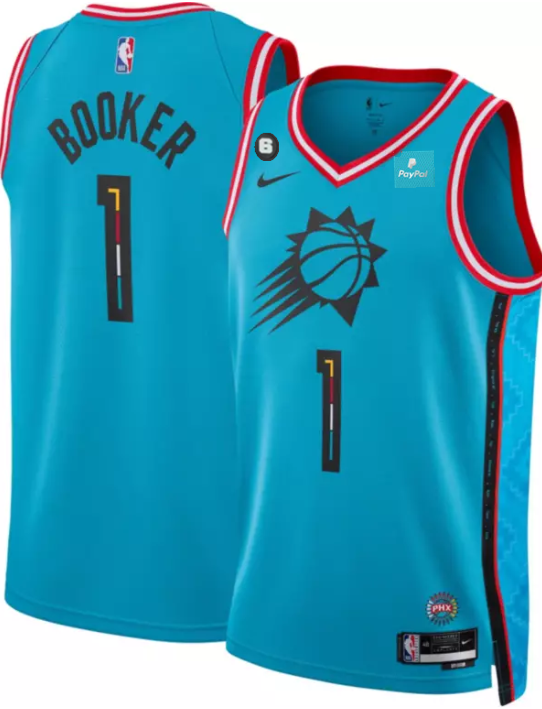 Men's Phoenix Suns Active Player Custom Blue 2022-23 City Edition With NO.6 Patch Stitched Basketball Jersey Men's Phoenix Suns Active Player Custom Blue 2022-23 City Edition With NO.6 Patch Stitched Basketball Jersey