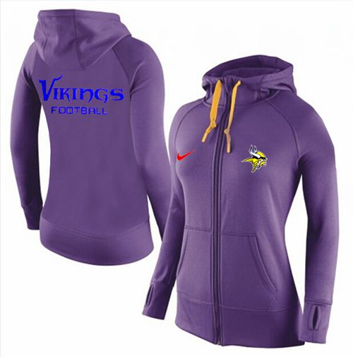 Women's Nike Minnesota Vikings Full-Zip Performance Hoodie Purple_1
