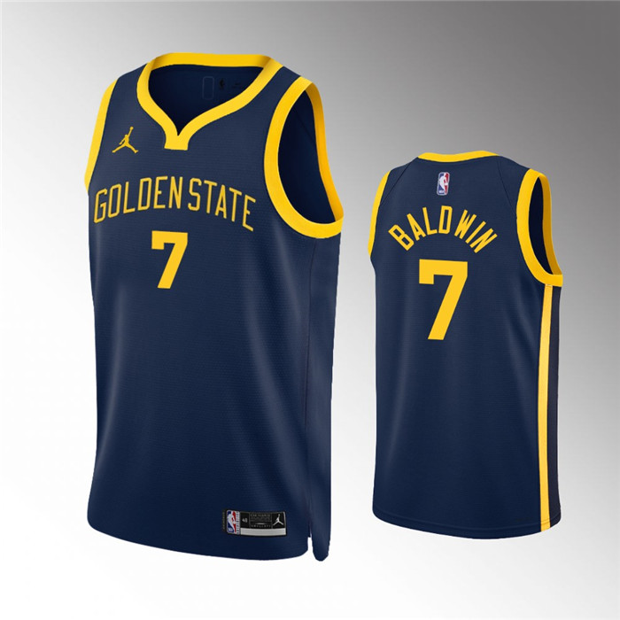 Men's Golden State Warriors #7 Patrick Baldwin Jr. Navy Statement EditionStitched Jersey Men's Golden State Warriors #7 Patrick Baldwin Jr. Navy Statement EditionStitched Jersey