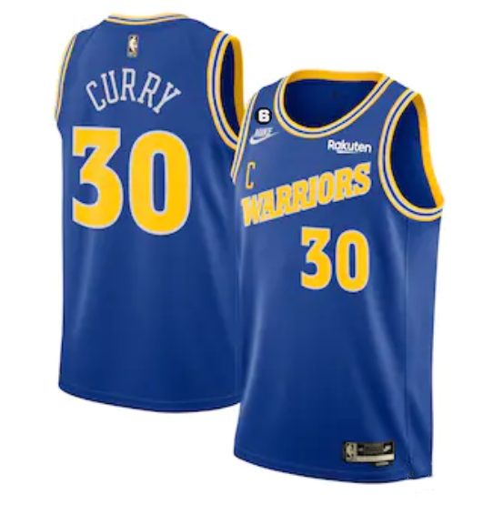 Men's Golden State Warriors #30 Stephen Curry Royal With No.6 Patch Stitched Jersey Men's Golden State Warriors #30 Stephen Curry Royal With No.6 Patch Stitched Jersey