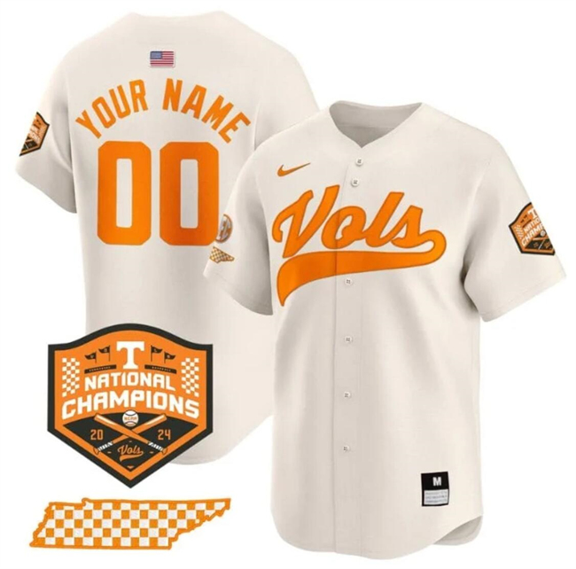 Men's Tennessee Volunteers Active Player Custom Cream 2024 Champions Vapor Limited Stitched Jersey Men's Tennessee Volunteers Active Player Custom Cream 2024 Champions Vapor Limited Stitched Jersey