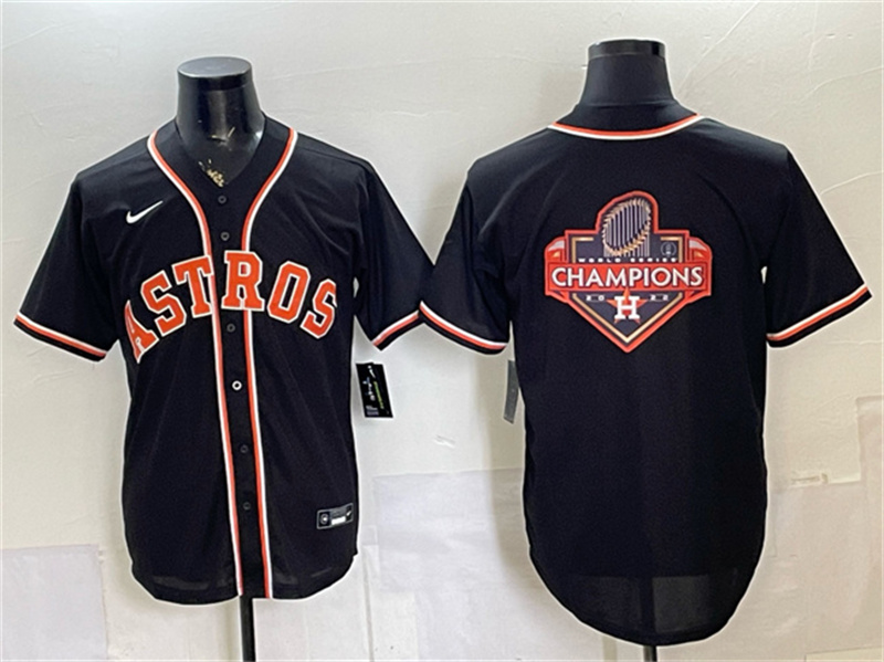 Men's Houston Astros Team Big Logo 2026 Fashion Replica Black Out Stitched Baseball Jersey
