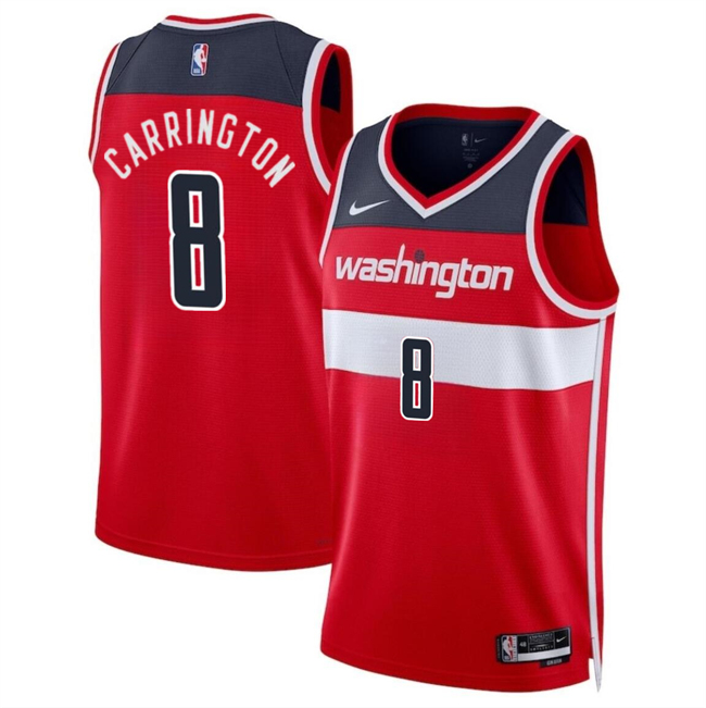 Men's Washington Wizards #8 Carlton Carrington Red Icon Edition Stitched Basketball Jersey Men's Washington Wizards #8 Carlton Carrington Red Icon Edition Stitched Basketball Jersey