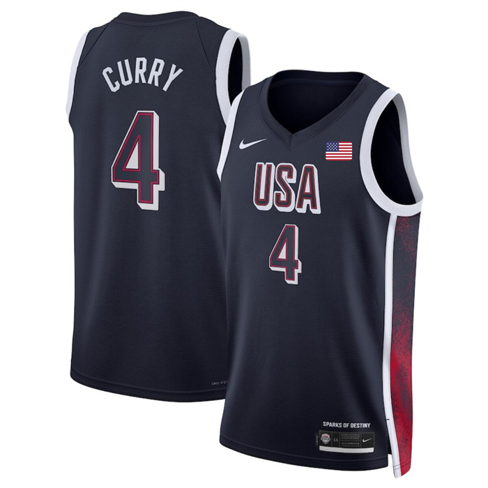 Men's USA Basketball #4 Stephen Curry Navy 2024 Swingman Stitched Jersey Men's USA Basketball #4 Stephen Curry Navy 2024 Swingman Stitched Jersey