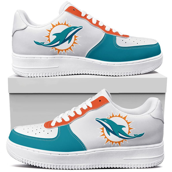 Men's Miami Dolphins Air Force 1 Sneakers 002 Men's Miami Dolphins Air Force 1 Sneakers 002